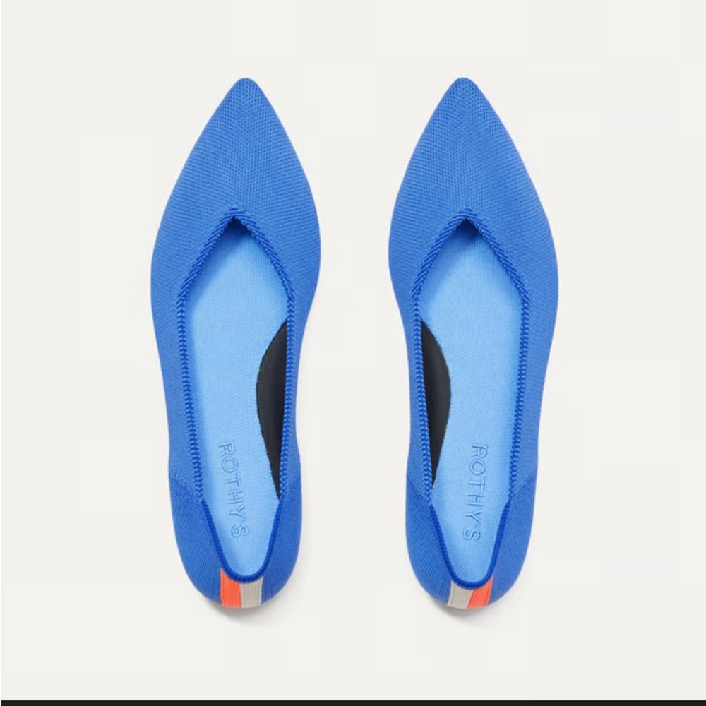 Rothy’s The Point II Oasis Blue Flats NIB Size 12 Recycled Knit Pointed Toe